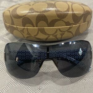 Coach women’s sunglasses like new navy blue with silver accents also have brown